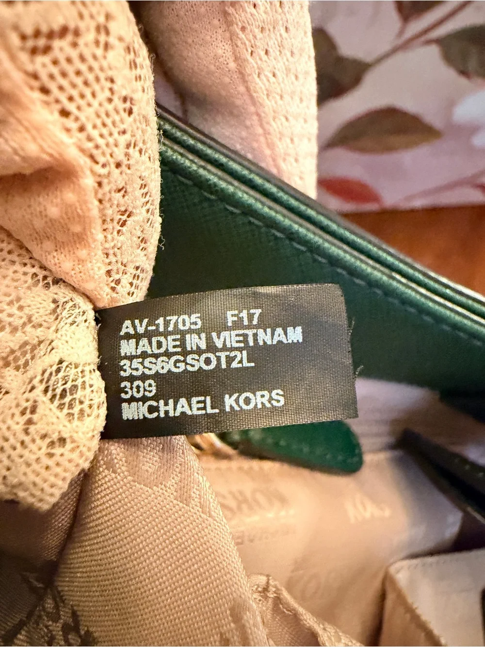 Michael Kors Forest Green Saffiano Leather Satchel w/Unbranded Replacement Strap
